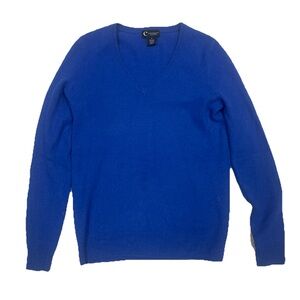 C by Bloomingdale's V-Neck Sweater in Vibrant Cobalt Blue Women’s Size Small